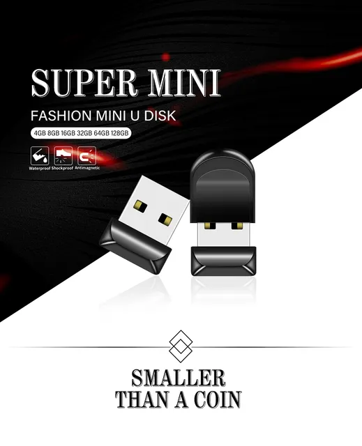 Super mini USB flash drive, high-speed portable disc 16GB32G car monitoring invisible universal detail 1