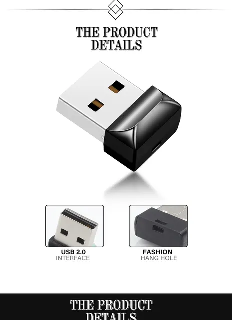 Super mini USB flash drive, high-speed portable disc 16GB32G car monitoring invisible universal detail 6
