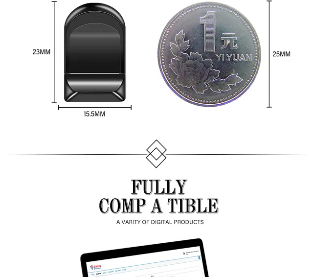 Super mini USB flash drive, high-speed portable disc 16GB32G car monitoring invisible universal detail 2