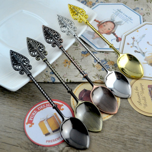 Western-style tableware wholesale gift 5 sets solid color creative coffee spoon dessert table decorative spoon mixing spoon detail 2