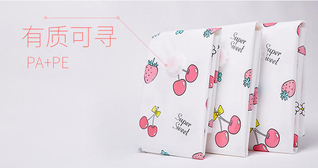 Jiajiale Vacuum Compression Bag Thickened Storage Bag New Girl Cherry Series Single Cotton Clothes Bag detail 3