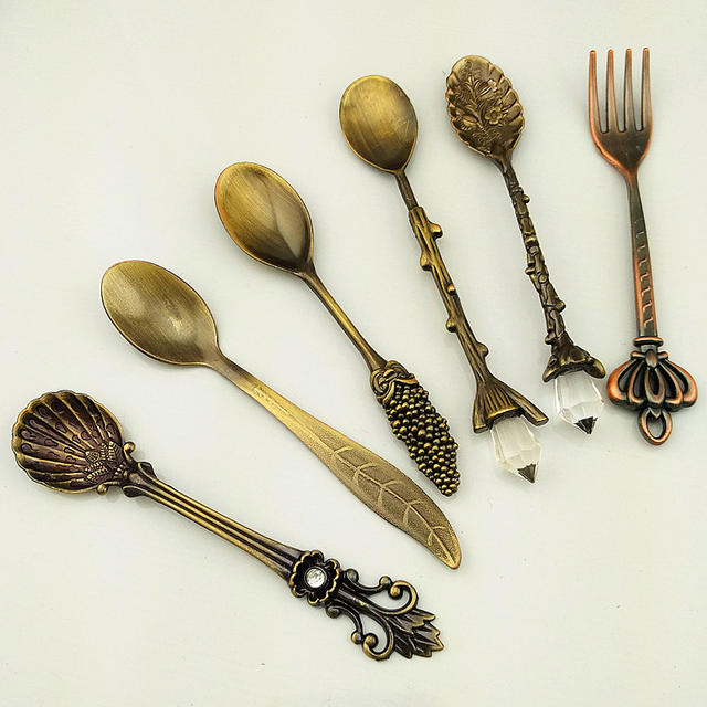 Western-style tableware wholesale gift 6 three-dimensional spoon suit solid color creative coffee spoon stainless steel rice soup spoon fork detail 7