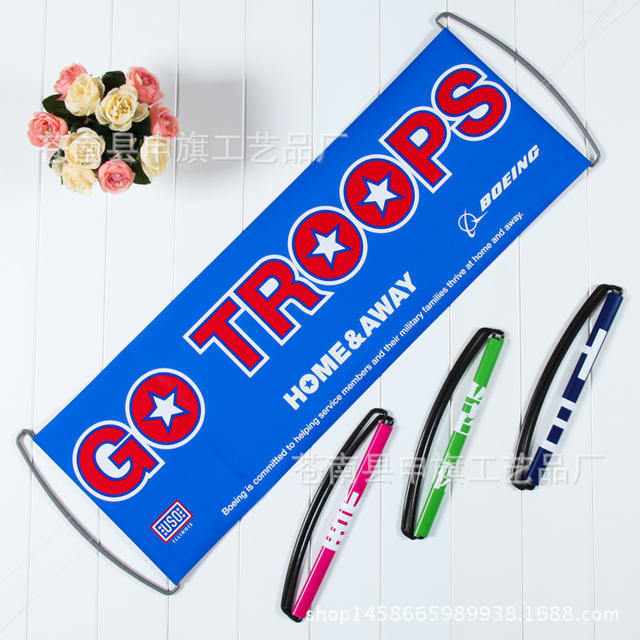Hand-pulled flag, PET automatic telescopic flag, cheer advertising flag, la flag, hand-pulled banner, pennant, paper flag detail 4