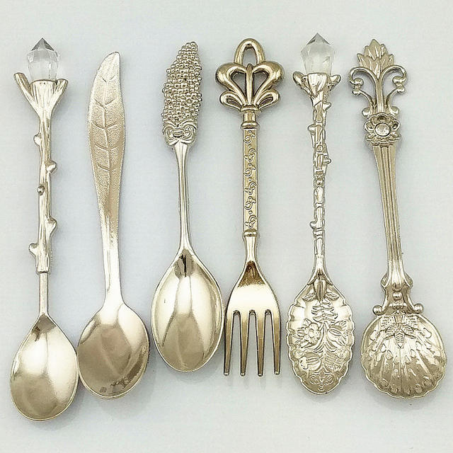 Western-style tableware wholesale gift 6 three-dimensional spoon suit solid color creative coffee spoon stainless steel rice soup spoon fork detail 4