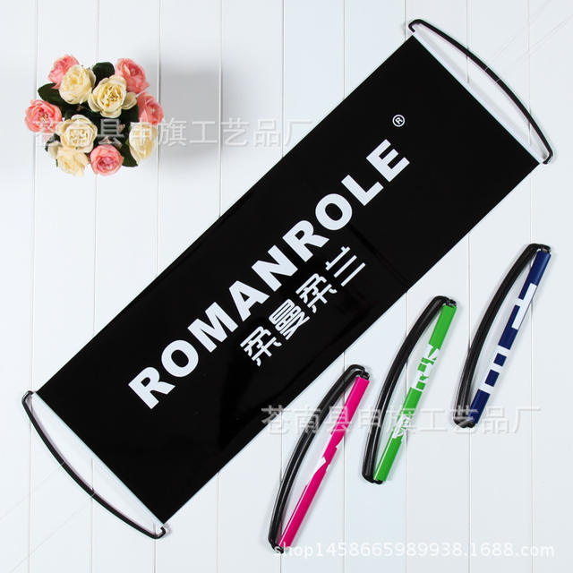 Hand-pulled flag, PET automatic telescopic flag, cheer advertising flag, la flag, hand-pulled banner, pennant, paper flag detail 7