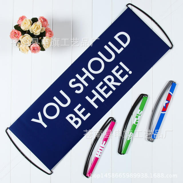 Hand-pulled flag, PET automatic telescopic flag, cheer advertising flag, la flag, hand-pulled banner, pennant, paper flag detail 3