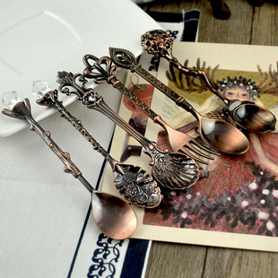 Western-style tableware wholesale gift 5 sets solid color creative coffee spoon dessert table decorative spoon mixing spoon detail 1