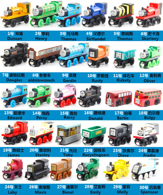 Wooden Thomas the Locomotive Baby Early Education Toy Children's Educational Magnetic Rail Car Model Gift Wholesale detail 3