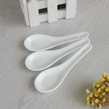 Pure White Ceramic Small Spoon Hotel Restaurant Soup Spoon Household Spoon Magnesium Porcelain Spoon detail 1