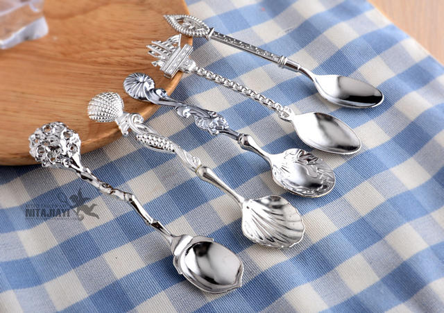Western-style tableware wholesale gift 5 sets solid color creative coffee spoon dessert table decorative spoon mixing spoon detail 11