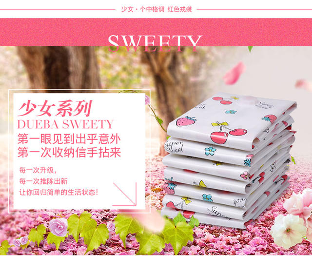 Jiajiale Vacuum Compression Bag Thickened Storage Bag New Girl Cherry Series Single Cotton Clothes Bag detail 1