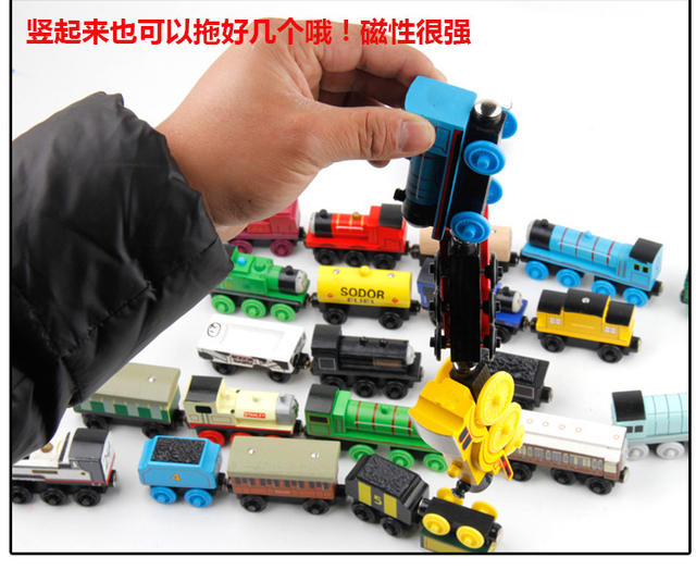 Wooden Thomas the Locomotive Baby Early Education Toy Children's Educational Magnetic Rail Car Model Gift Wholesale detail 6