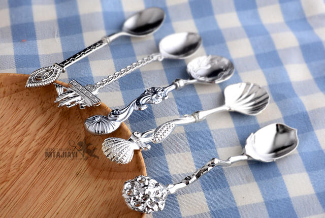 Western-style tableware wholesale gift 5 sets solid color creative coffee spoon dessert table decorative spoon mixing spoon detail 10