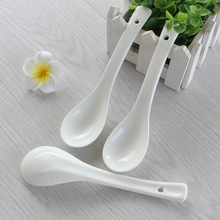 Pure White Ceramic Small Spoon Hotel Restaurant Soup Spoon Household Spoon Magnesium Porcelain Spoon detail 3