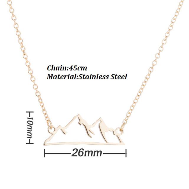 Sweet New Fashion Peak Personalized Cut Out Snow Mountain Ins Necklace Simple Cross-Border Export Jewelry Wholesale detail 11
