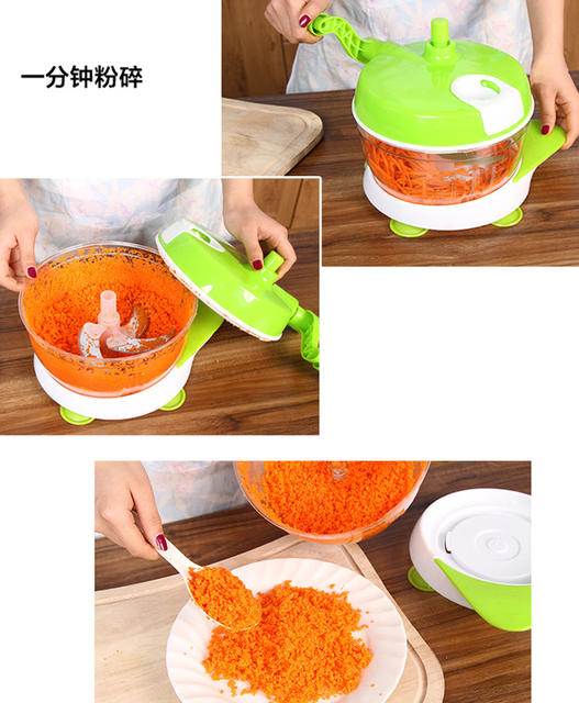 Household Kitchen Manual Meat Grinder Hand-Cranked Cooking Machine Vegetable Dryer Vegetable Cutting Machine Chili Garlic Chopper detail 11