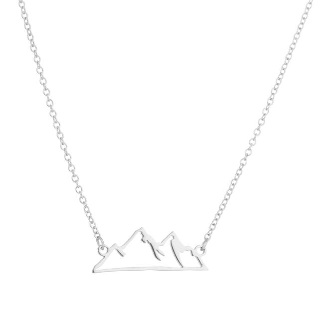 Sweet New Fashion Peak Personalized Cut Out Snow Mountain Ins Necklace Simple Cross-Border Export Jewelry Wholesale detail 5