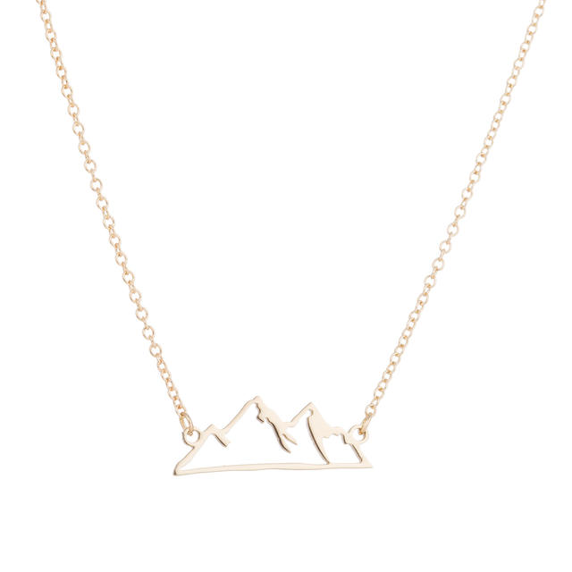 Sweet New Fashion Peak Personalized Cut Out Snow Mountain Ins Necklace Simple Cross-Border Export Jewelry Wholesale detail 4