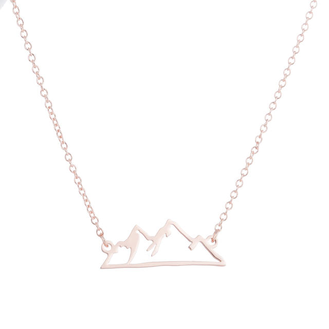 Sweet New Fashion Peak Personalized Cut Out Snow Mountain Ins Necklace Simple Cross-Border Export Jewelry Wholesale detail 6
