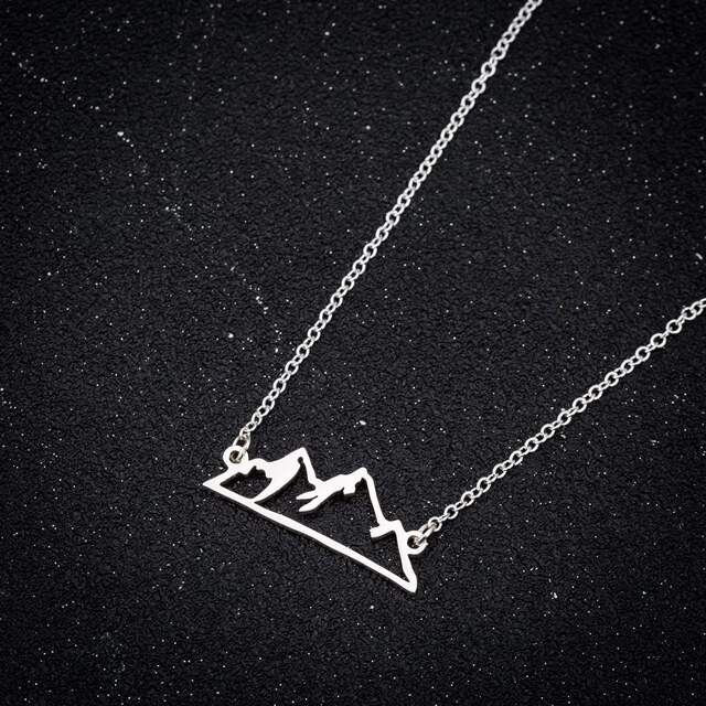 Sweet New Fashion Peak Personalized Cut Out Snow Mountain Ins Necklace Simple Cross-Border Export Jewelry Wholesale detail 12