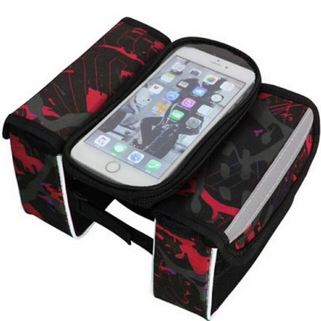Self-propelled car beam bag mountain front bag touch screen mobile phone bag enlarged saddle bag upper tube bag car frame bag riding equipment detail 4