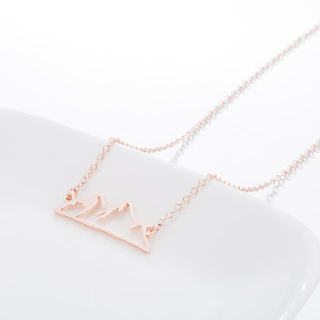 Sweet New Fashion Peak Personalized Cut Out Snow Mountain Ins Necklace Simple Cross-Border Export Jewelry Wholesale detail 7