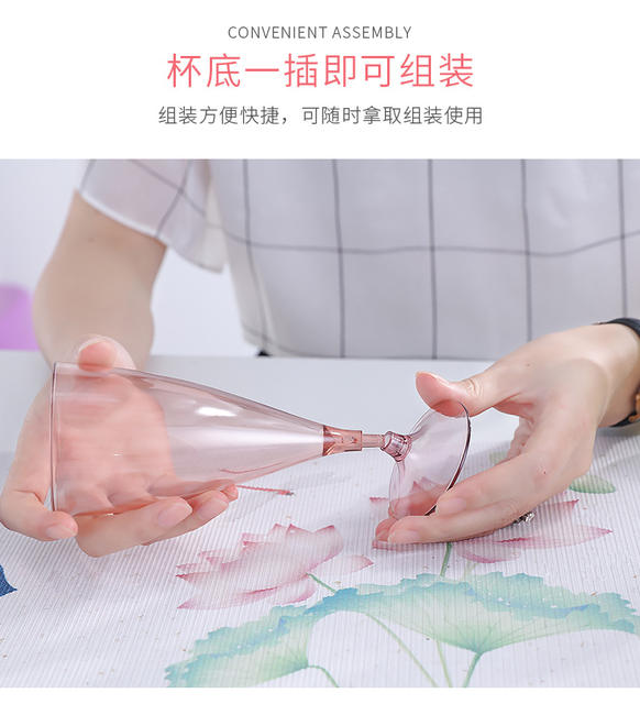 Zhang Bow Goblet Red Wine Glass Set Popular Party Champagne Glass Camping Portable Cocktail Glass Detachable Wine Glass detail 4