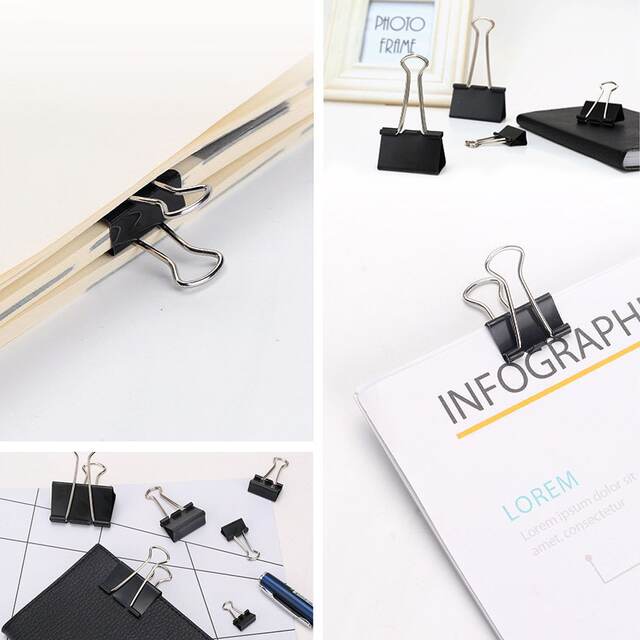 Factory Sells Black Metal Binder Clips, Document Clips, Office Stationery, and Mixed Storage Clips detail 7
