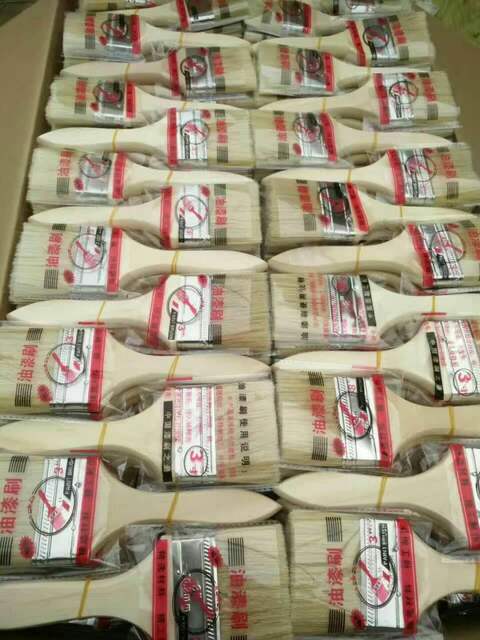 Wooden handle paint brush bristle silk wooden handle brush sewing agent brush manufacturers wholesale paint brush brush detail 5