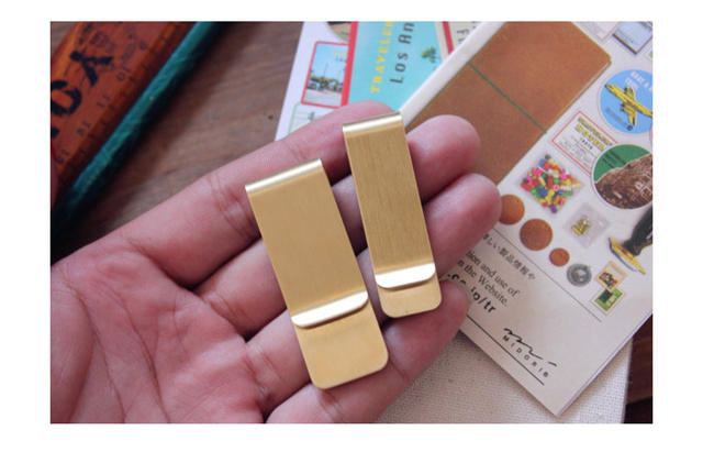 Brass clip banknote clip wallet notebook clip stationery bill clip stainless steel pen clip vintage accessories metal clip detail 1