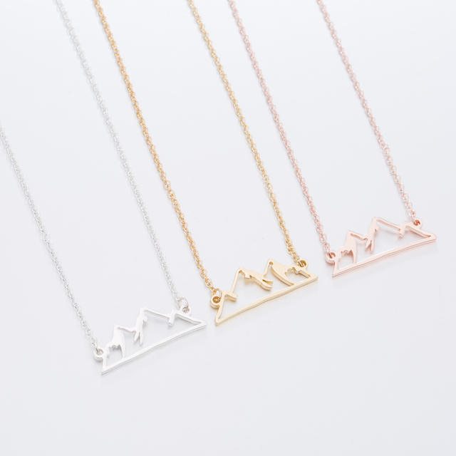 Sweet New Fashion Peak Personalized Cut Out Snow Mountain Ins Necklace Simple Cross-Border Export Jewelry Wholesale detail 9