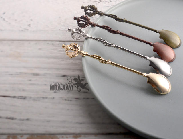 British Edward Age Thistle Leaf Coffee Spoon Replica Dessert Table Decoration Gift Box with Spoon Jy98 detail 7