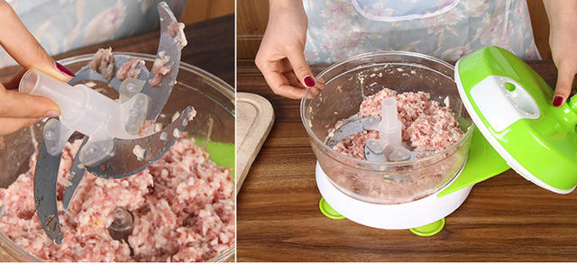 Household Kitchen Manual Meat Grinder Hand-Cranked Cooking Machine Vegetable Dryer Vegetable Cutting Machine Chili Garlic Chopper detail 8