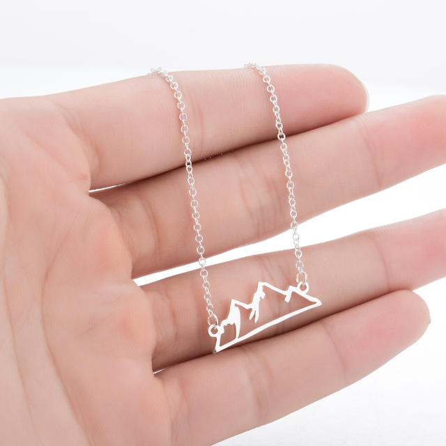 Sweet New Fashion Peak Personalized Cut Out Snow Mountain Ins Necklace Simple Cross-Border Export Jewelry Wholesale detail 8