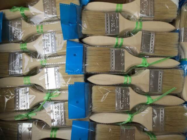 Wooden handle paint brush bristle silk wooden handle brush sewing agent brush manufacturers wholesale paint brush brush detail 4