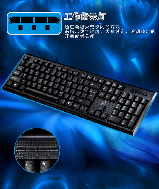 Computer Keyboard Chasing Leopard Q9Usb Flat Mouth Round Mouth Notebook Universal Office Wired Single Keyboard Manufacturer Wholesale detail 7