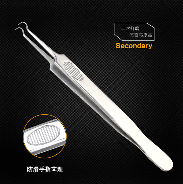Cross-Border Stainless Steel Curved Mouth Acne Clip Acne Needle to Remove Acne Acne Needle Set Cell Clip Beauty Tool detail 5