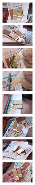 Brass clip banknote clip wallet notebook clip stationery bill clip stainless steel pen clip vintage accessories metal clip detail 4