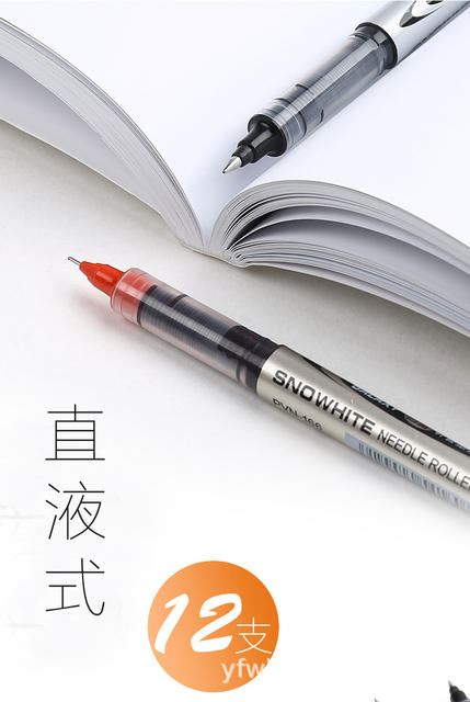 Snow White Direct Liquid Pen Full Needle 166 Direct Liquid Ball Pen Sign Pen 0.5 Gel Pen Student Office Water Pen detail 1
