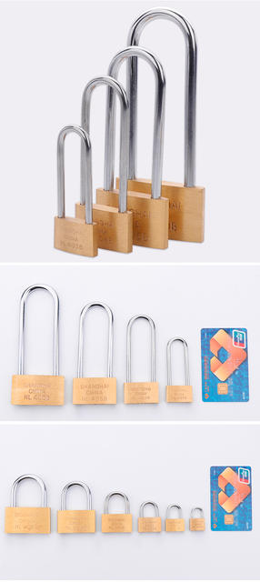 Small Padlock with Key, Old-Fashioned Brass Padlock with Long Shackle, Universal Opening Hlb20-60Mm, New Chinese-Style Household Door Lock detail 8