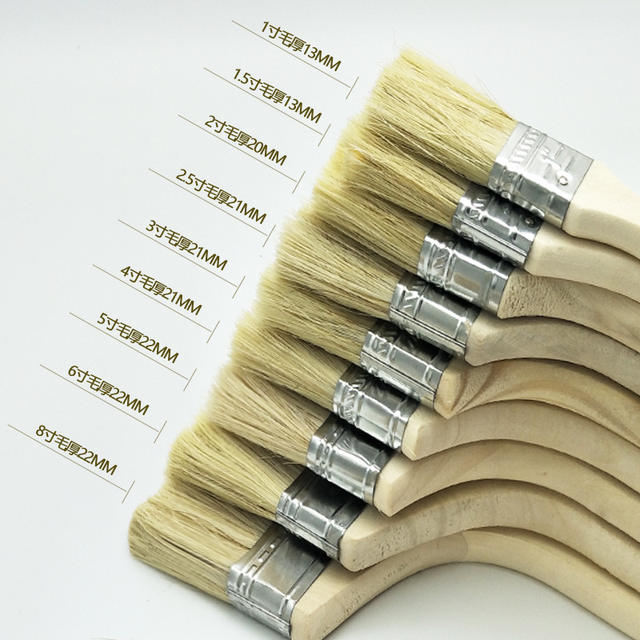 Wooden handle paint brush bristle silk wooden handle brush sewing agent brush manufacturers wholesale paint brush brush detail 8