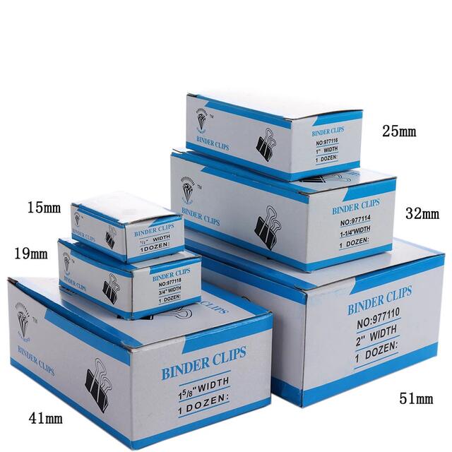 Factory Sells Black Metal Binder Clips, Document Clips, Office Stationery, and Mixed Storage Clips detail 3