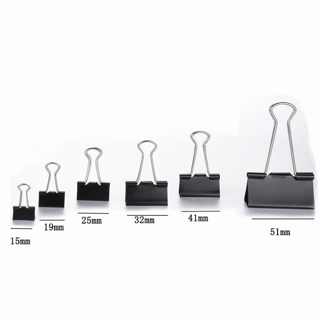 Factory Sells Black Metal Binder Clips, Document Clips, Office Stationery, and Mixed Storage Clips detail 4
