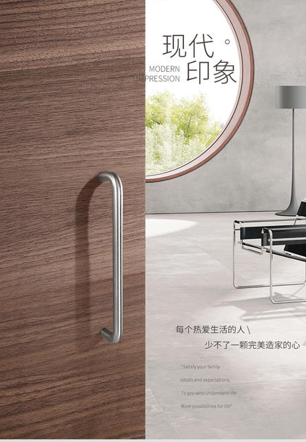 304 Stainless Steel Handle Modern Simple Cabinet Wardrobe Drawer Cabinet Door Handle American Style Brushed Hardware Door Handle detail 1