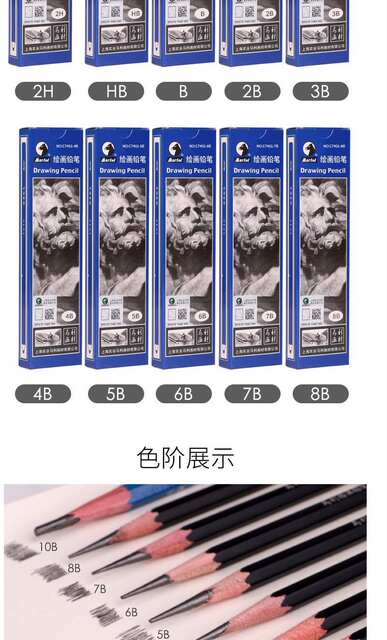 Marley 7401 Sketch Drawing Pencil Sketch Charcoal Student Writing Pencil Charcoal Pencil Wholesale Spot detail 5