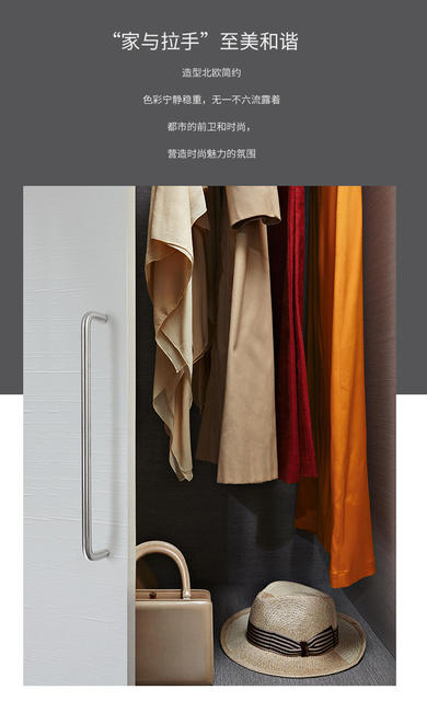 304 Stainless Steel Handle Modern Simple Cabinet Wardrobe Drawer Cabinet Door Handle American Style Brushed Hardware Door Handle detail 9