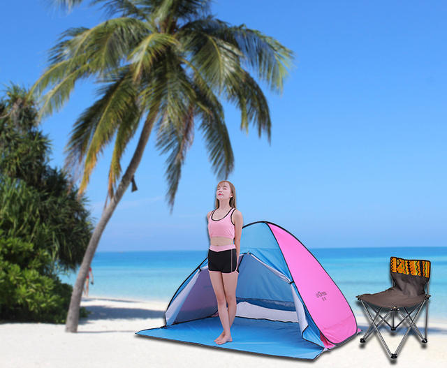 Full-automatic Free-build Tourism Seaside Beach Sunshade Quick-open Outdoor Picnic Ultra-light Simple Children's Small Tent Rain detail 2