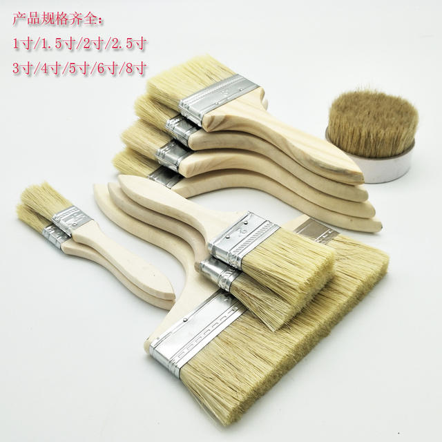 Wooden handle paint brush bristle silk wooden handle brush sewing agent brush manufacturers wholesale paint brush brush detail 9