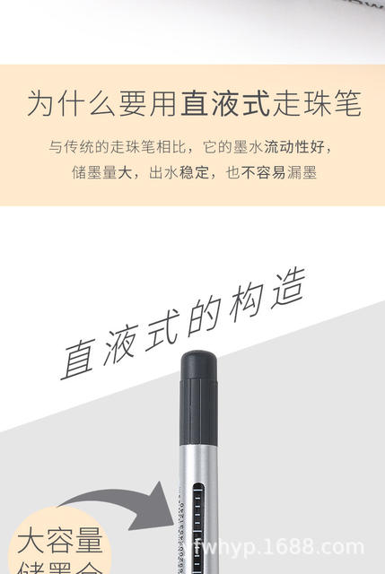 Snow White Direct Liquid Pen Full Needle 166 Direct Liquid Ball Pen Sign Pen 0.5 Gel Pen Student Office Water Pen detail 4