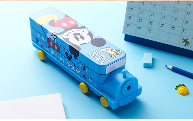 Mickey Children's Kindergarten Train Stationery Case Iron Pencil Case Car Cartoon Pencil Case Frozen Spider-Man detail 11